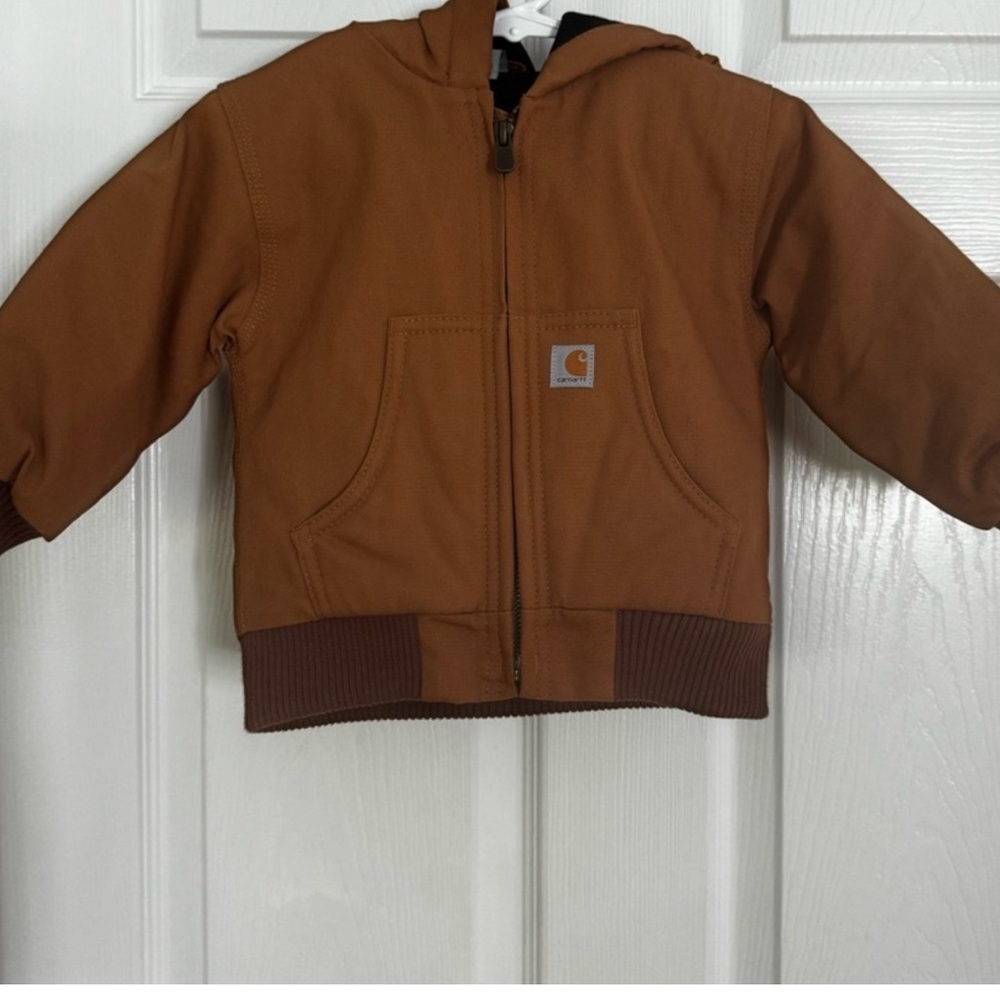 Carhartt Kids Tan Hooded Puffer Jacket